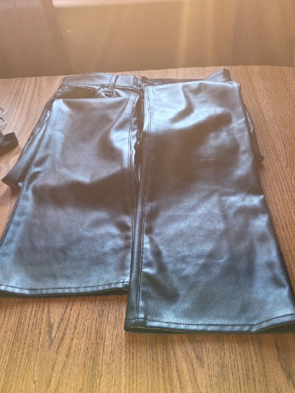 GAP Black Faux Leather Flared Jeans - Picture 4 of 4